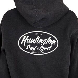 Huntington Surf And Sport Sweatshirt Hoodie Mens Size Small Black HSS Surfing